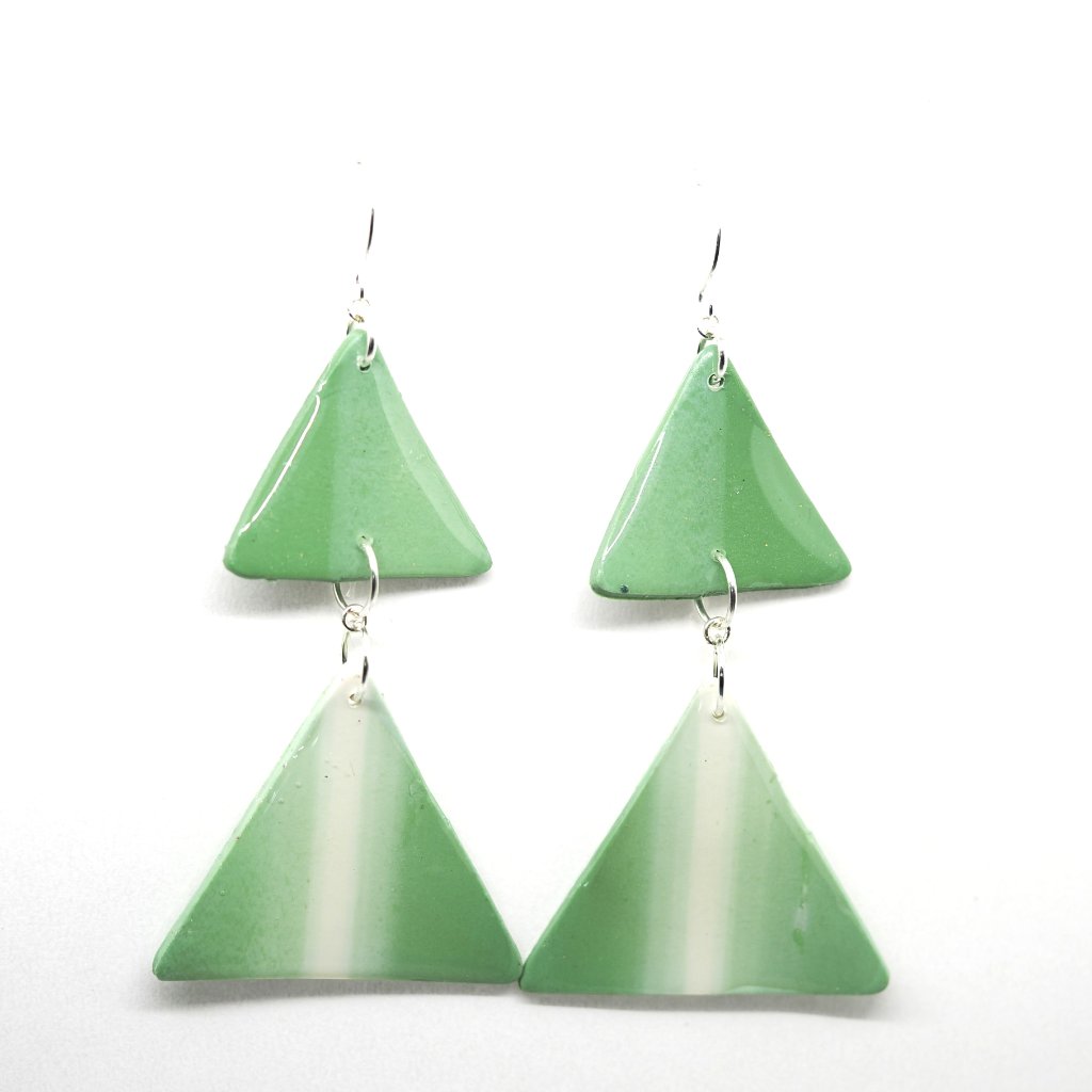 Faded Greens Earrings 15$